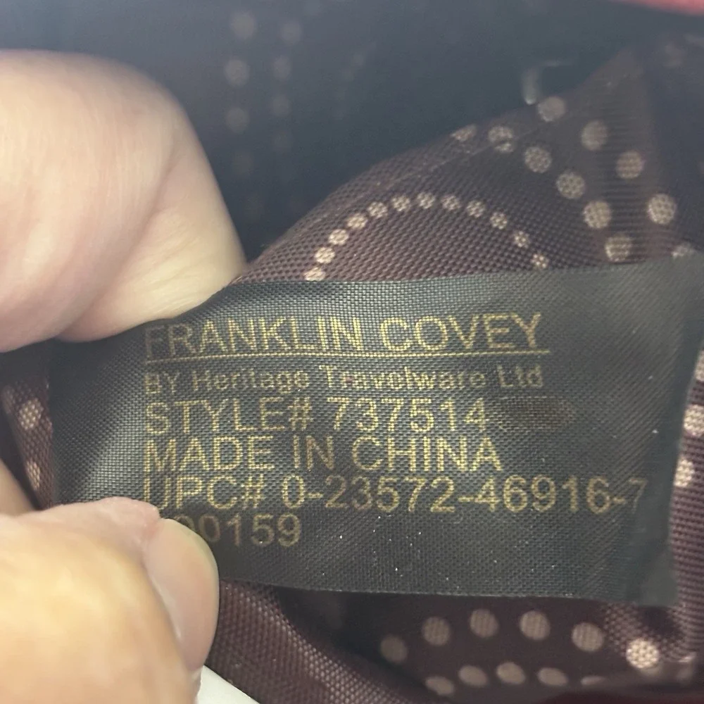 Franklin Covey Shoulder Bag Tote Burgundy Lap Top Multi-Compartment Career Work